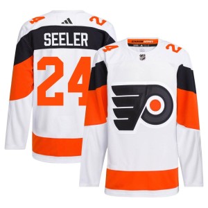 Men's Adidas Philadelphia Flyers Nick Seeler White 2024 Stadium Series Primegreen Jersey - Authentic
