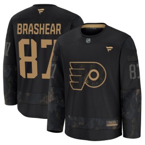 Men's Fanatics Philadelphia Flyers Donald Brashear Black 2024 Military Appreciation Practice Jersey - Premium