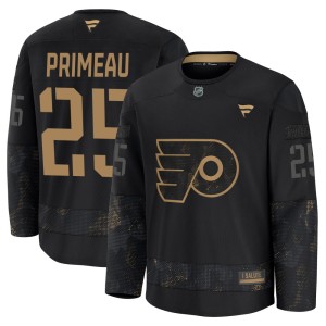 Men's Fanatics Philadelphia Flyers Keith Primeau Black 2024 Military Appreciation Practice Jersey - Premium