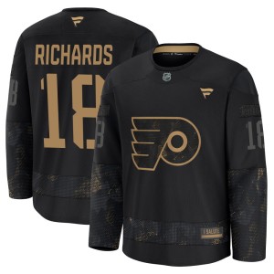 Men's Fanatics Philadelphia Flyers Mike Richards Black 2024 Military Appreciation Practice Jersey - Premium