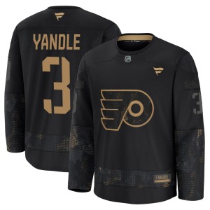 Men's Fanatics Philadelphia Flyers Keith Yandle Black 2024 Military Appreciation Practice Jersey - Premium