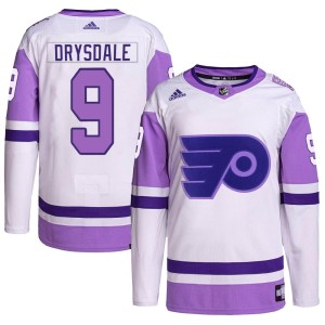 Youth Adidas Philadelphia Flyers Jamie Drysdale White/Purple Hockey Fights Cancer Primegreen Jersey - Authentic