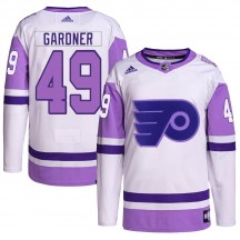 Youth Adidas Philadelphia Flyers Rhett Gardner White/Purple Hockey Fights Cancer Primegreen Jersey - Authentic