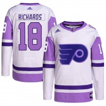 Youth Adidas Philadelphia Flyers Mike Richards White/Purple Hockey Fights Cancer Primegreen Jersey - Authentic