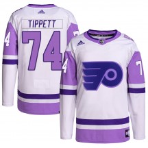 Youth Adidas Philadelphia Flyers Owen Tippett White/Purple Hockey Fights Cancer Primegreen Jersey - Authentic
