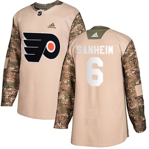 Youth Adidas Philadelphia Flyers Travis Sanheim Camo Veterans Day Practice Jersey - Authentic