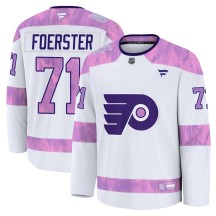 Youth Fanatics Philadelphia Flyers Tyson Foerster White 2024 Hockey Fights Cancer Practice Jersey - Premium
