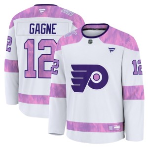 Youth Fanatics Philadelphia Flyers Simon Gagne White 2024 Hockey Fights Cancer Practice Jersey - Premium