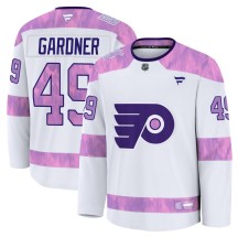 Youth Fanatics Philadelphia Flyers Rhett Gardner White 2024 Hockey Fights Cancer Practice Jersey - Premium