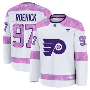 Youth Fanatics Philadelphia Flyers Jeremy Roenick White 2024 Hockey Fights Cancer Practice Jersey - Premium