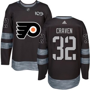 Men's Philadelphia Flyers Murray Craven Black 1917-2017 100th Anniversary Jersey - Authentic