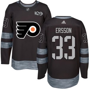 Men's Philadelphia Flyers Samuel Ersson Black 1917-2017 100th Anniversary Jersey - Authentic