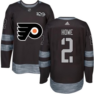 Men's Philadelphia Flyers Mark Howe Black 1917-2017 100th Anniversary Jersey - Authentic