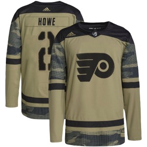 Men's Adidas Philadelphia Flyers Mark Howe Camo Military Appreciation Practice Jersey - Authentic
