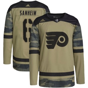 Men's Adidas Philadelphia Flyers Travis Sanheim Camo Military Appreciation Practice Jersey - Authentic
