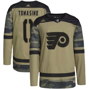 Men's Adidas Philadelphia Flyers Philip Tomasino Camo Military Appreciation Practice Jersey - Authentic