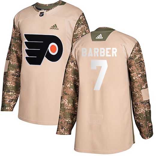 Men's Adidas Philadelphia Flyers Bill Barber Camo Veterans Day Practice Jersey - Authentic
