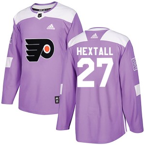 Men's Adidas Philadelphia Flyers Ron Hextall Purple Fights Cancer Practice Jersey - Authentic