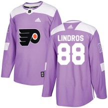 Men's Adidas Philadelphia Flyers Eric Lindros Purple Fights Cancer Practice Jersey - Authentic