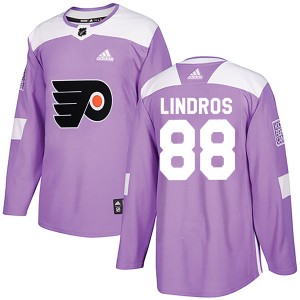 Men's Adidas Philadelphia Flyers Eric Lindros Purple Fights Cancer Practice Jersey - Authentic