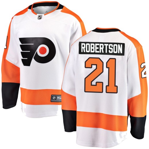Men's Fanatics Branded Philadelphia Flyers Tucker Robertson White Away Jersey - Breakaway