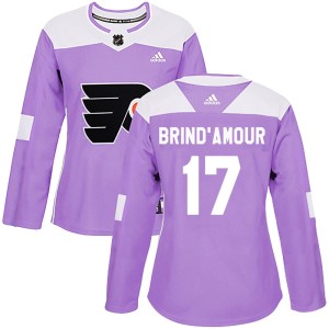 Women's Adidas Philadelphia Flyers Rod Brind'Amour Purple Fights Cancer Practice Jersey - Authentic