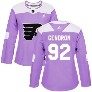 Women's Adidas Philadelphia Flyers Alexis Gendron Purple Fights Cancer Practice Jersey - Authentic